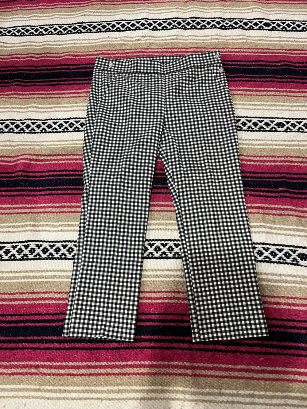 Rafaella black check capris size 10